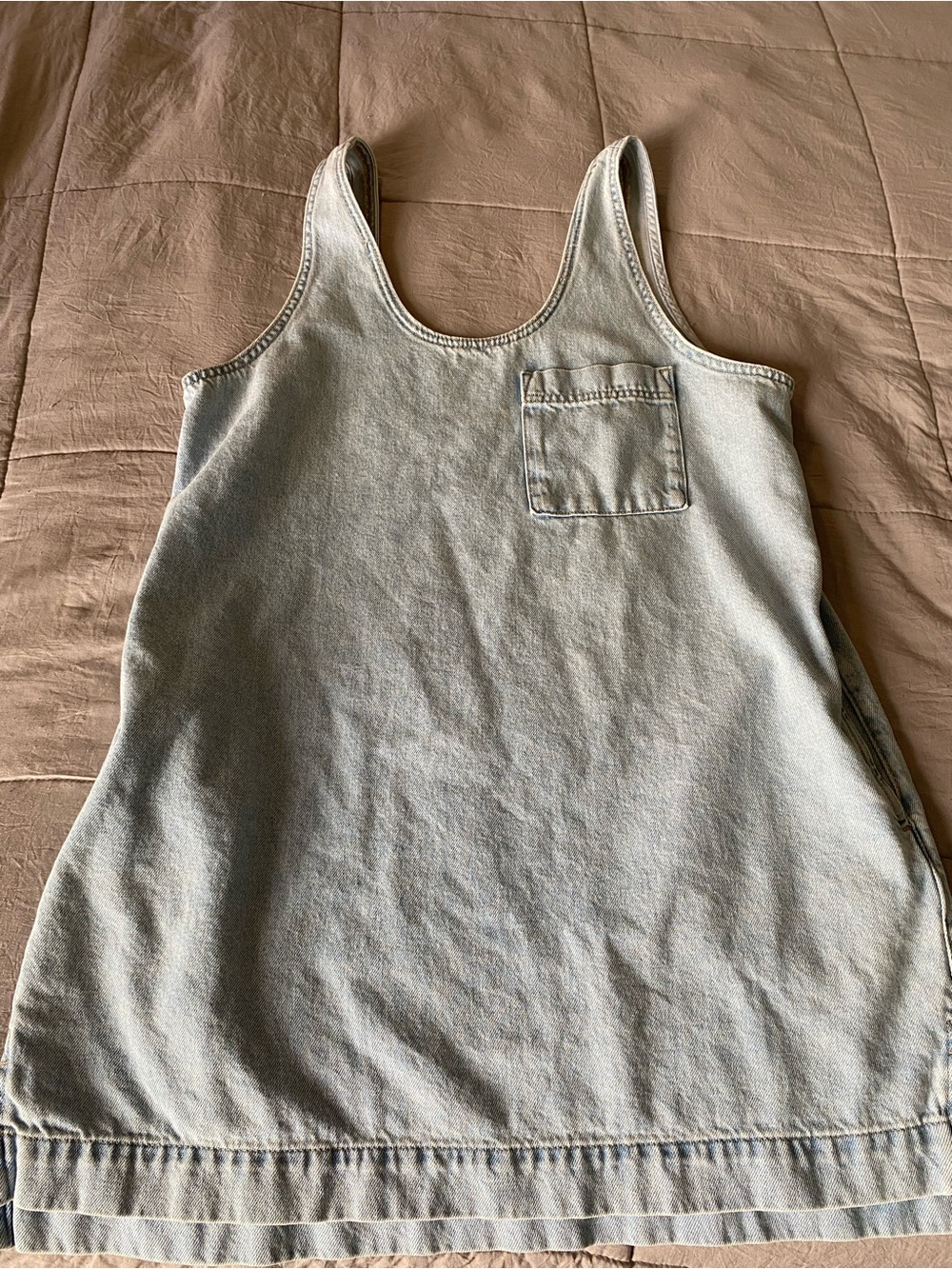 Universal Thread Light Blue Denim Tank with Chest Pocket